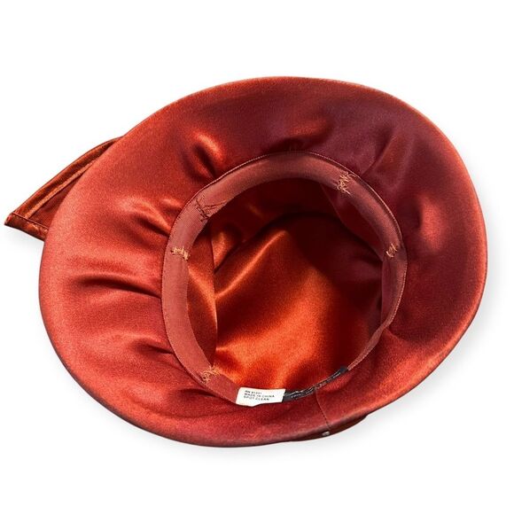 Vintage Milano New York Cloche Hat with Elegant Box Rhinestone Accents in Orange - Picture 5 of 8